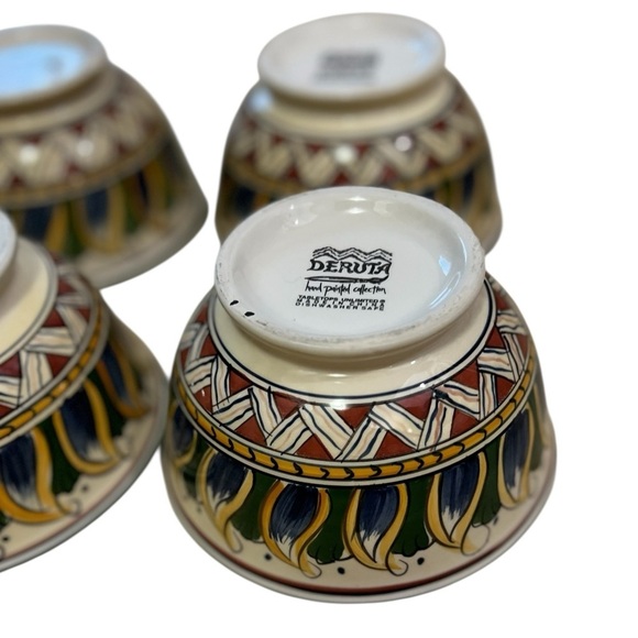 Tabletops Unlimited Hand Painted Deruta Soup Cereal Bowl Set of 4 NWOT - Picture 5 of 8